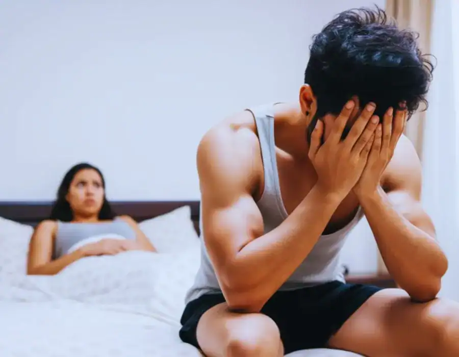 Image of upset man in need of erectile dysfunction treatment South Woodford
